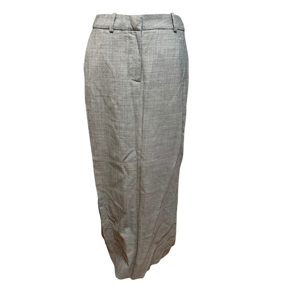 Alessandra Rich Grey Plaid Wool Blend Pleated Midi Skirt Made in Italy Size 42